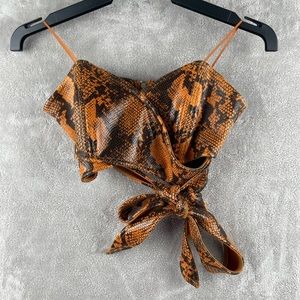 Urban Outfitters Snake Skin Strapless Cropped Bustier